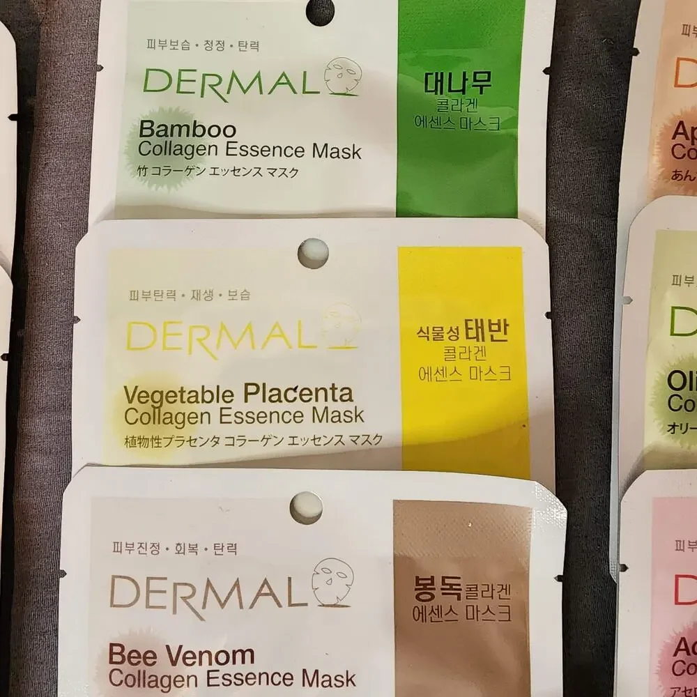 DERMAL Collagen Essence Mask, 15 sheets, Mixed scents